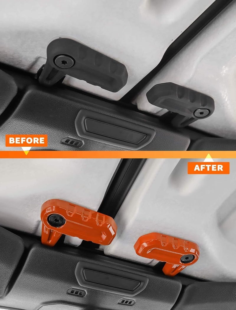 Savadicar Orange Interior Accessories - Hardtop Latches Trim Cover for 2018-Present Jeep Wrangler JL JLU 4XE & Gladiator JT - Solid Color Interior Decor Upgrade Option, 6-Piece - Image 5